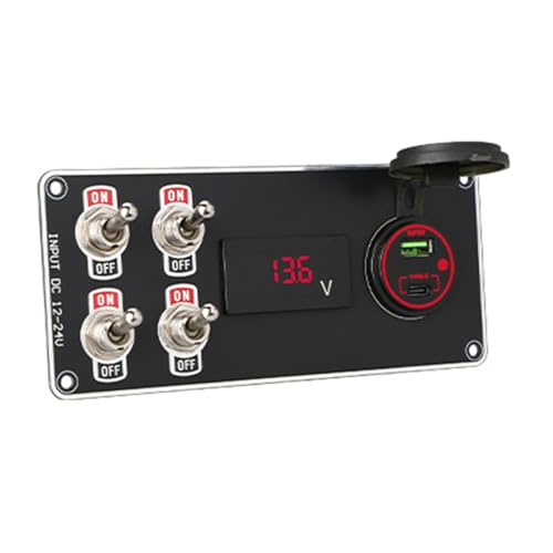 Panneau d'interrupteurs à bascule métal avec chargeur USB étanche