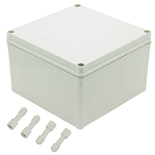 Zulkit Junction Box Abs Plastic Dustproof Waterproof Ip67 Junction Boxes Universal Electrical Project Enclosure Durable Diy Electronic Project Box Grey 7.87 X 7.87 X 5.12 Inch (200 X 200 X 130 Mm) #TOP8