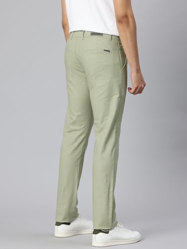 Image of Majestic Man Premium Cotton Slub Slim Fit Comfortable Solid Stylish Trousers