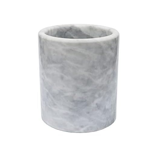 29+ Stunning Sage Green Kitchen Ideas to Transform Your Space 6 HillSpring Large Marble Kitchen Utensil Holder for Countertop, Tool Organizer with Protective Padded Base, Farmhouse Decor Gift, Wine Chiller Bucket, 6.4", Grey