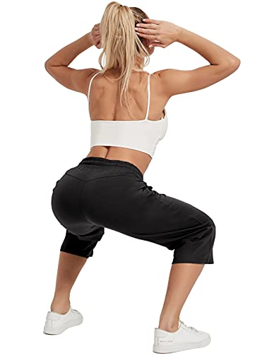 SPECIALMAGIC Women Capri Pants Cotton Yoga Wide Leg Pajama Pants Capris Sweatpants Sports3