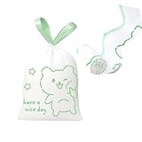 4 Gallon Trash Bags 60pcs Drawstring Tearing-Free for Bathroom Office Home Bedroom Trash Can with Beautiful Printed Garbage Basket Bags (Color C, 60pcs)