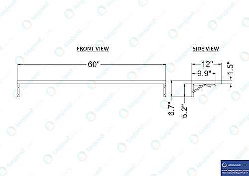 Image of AmGood Stainless Steel Folding Wall Shelf 12 in. x 60 in. NSF | Concession Stand, Food Truck, Kitchen, Restaurant, Garage, Laundry, Utility Room