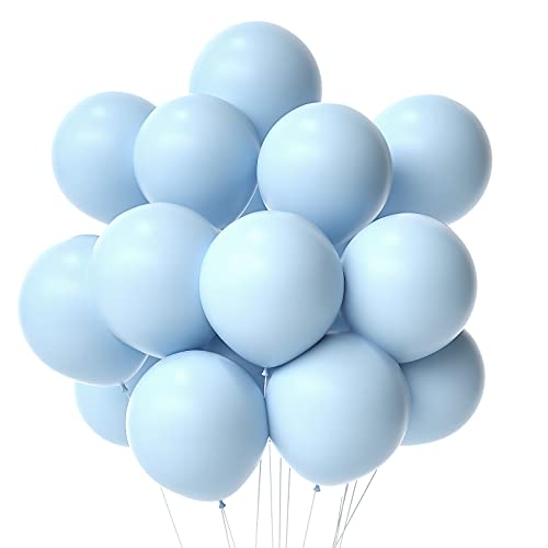 Image of Baby Blue Balloons Light Blue Balloons 12 Inch 50 Pcs Pastel Blue Baby Balloon