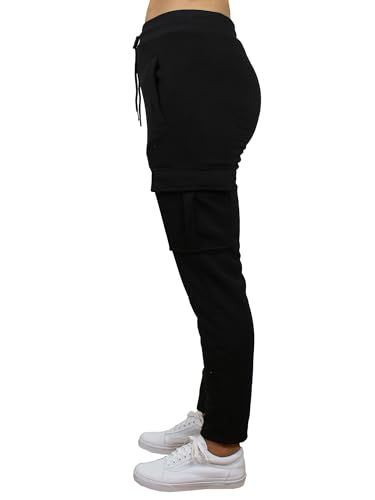Womens Loose Fit Cargo Fleece Joggers (S-2XL)2