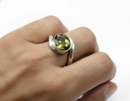 Image of 55Carat Choose Your Color Natural Gemstone Silver Statement Rings for Gift Corssover Style Size 5 to 12