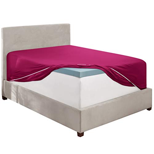 Image of Clara Clark Premier 1800 Deep Pocket Fitted Sheet, Fits up to 16 inch depth - Double Brushed Microfiber.