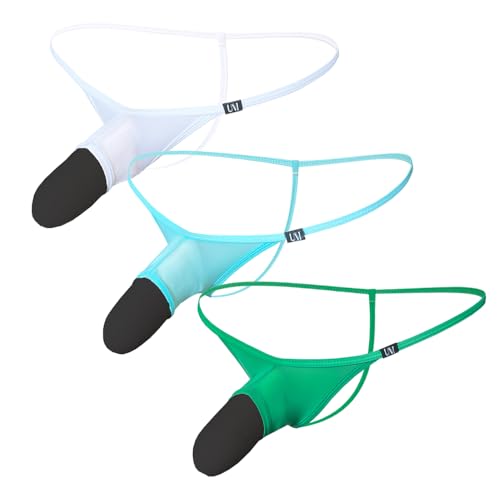 COMLIFE Men's Breathable Ice Silk Open Hole Elephant Trunk Panty T Back G Thong