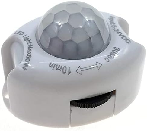 ALOEU Detector de sensor de movimiento infrarrojo PIR DC5-24V Interruptor de temporizador de encendido automático Inicio Luz LED Cuerpo PIR Sensor