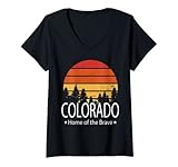 Photo Gallery donna stato del colorado, casa dei coraggiosi, colorado love maglietta con collo a v Photo Gallery donna stato del colorado, casa dei coraggiosi, colorado love maglietta con collo a v