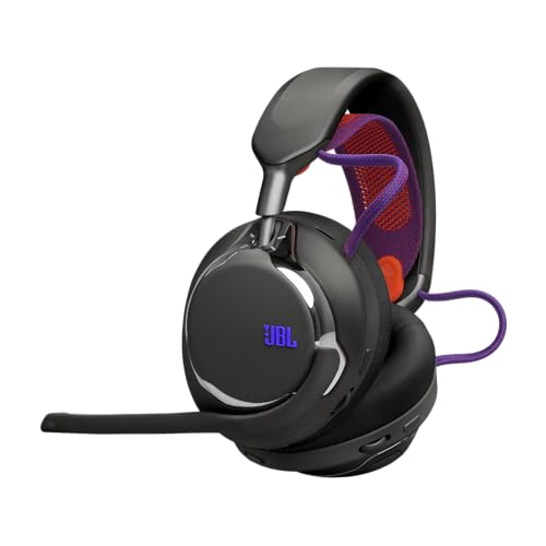 JBL Quantum 950 Casque Gaming sans Fil Bluetooth multiplateforme avec Son Spatial JBL Quantum et Suivi des mouvements, Micro Anti-Bruit, câble USB-C, 50 h d'autonomie, pièces remplaçables, Noir