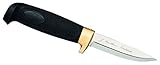 Klingenlänge: 9.0cm Marttiini Condor Drop Point Jagdmesser, , Tpe-Kunststoffgriff, Fingerschutz, Köcher-Lederscheide Jagd-/Outdoormesser