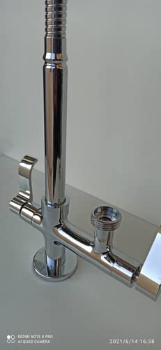 Torneira Flexivel De Mesa Com Saida Para Maquina De Lavar Roupa e Louça Tubo Dois Jatos Cromado Same