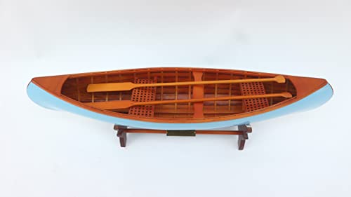 Wooden Model Boats Handicraft Peterborough Canoe Light Blue 60L (cm)