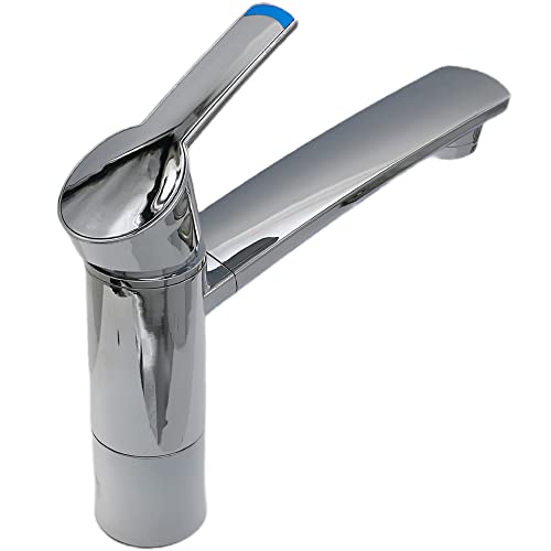 Rubinetto Acqua Fredda 12V Per Camper, Roulotte E Barca - Comet London Pieghevole - Beccuccio 150mm - Microinterruttore Integrato