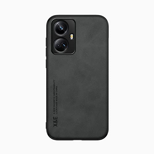 Kepuch Silklike Funda para OPPO Realme 10 Pro+ 5G - Case Carcasa Placa de Metal Incorporada para OPPO Realme 10 Pro+ 5G - Negro