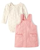 The Children's Place,Baby Girls,and Toddler Long Sleeve Top and Dress Set,Pink Kiss,6 Months,9 Months