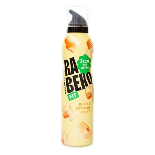 Rabeko Zero Kochspray kalorienarm | BUTTER | 800 Portionen,2 kcal pro Sprühstoß| Pfannenspray zum Braten, Grillen & Backen| ohne Zusätze, ohne Zucker| Non-Stick Cooking Spray|Gluten und Laktosefrei
