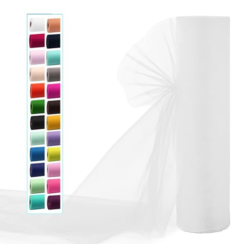 IONTACH White Tulle Fabric 54 Inch X 20 Yards Tulle Roll