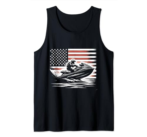 Jet Ski American Dream - Esquiadores Bandera Americana Esquí Camiseta sin Mangas