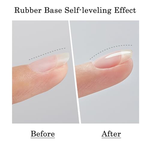 OXXI Professional 2X15ml Rubber Base Gel,No Wipe Top Coat Gel Nail Polish Set,Self-leveling Thick Nail Base Coat and High gloss anti-hanging and wear-resistant Top Coat Gift Box Salon Starter Kit