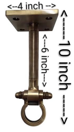 Image of Strong Sturdy Heavy Duty HI-Grade Quality Bearing Ceiling KADA Swing, Patio Antique Finish Brass 25MM Rod with Weight Capacity of 1000KG, (Pack of 2PCS) (10 INCH Antique Finish Bearing Ceiling KADA)