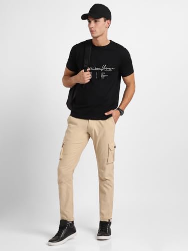 Image of Nobero 100% Cotton T Shirts for Men Stylish | Regular Fit | Graphic Printed T Shirts for Men 180 GSM Combed Cotton | Round Neck Half Sleeve