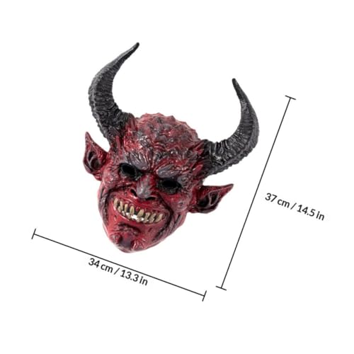 Masque de diable cornu rouge léger en écume souple avec élastique - 2
