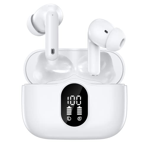 Wireless-Earbuds-Bluetooth-Headphones-LED-Power-Display-Earphones-Active-Noise-Cancelling-Ear-Buds-with-Charging-Case-Bluetooth-53-Hi-Fi-Stereo-in-Ear-Earbuds-for-iPhoneAndroidWindows-White