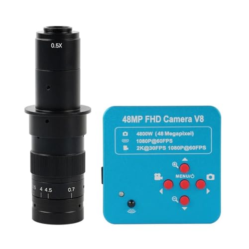 ラボ用顕微鏡アクセサリー 48MP 2K 1080P 60FPS USB 産業用ビデオ顕微鏡カメラ(180X Lens)
