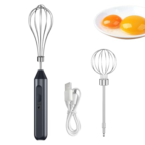 Batidora De Mano - Acero Inoxidable ABS | Licuadora De Inmersión - Recargable USB Inalámbrica | Espumador De Leche Portátil: Batidor De Huevos Con 3 Velocidades Ajustables Para Batidos, Crema, Cocina,