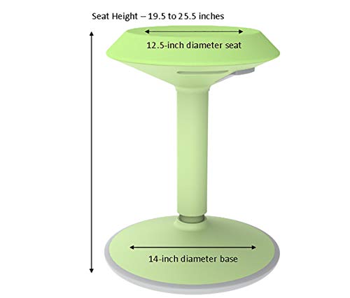 Image of Learniture - LNT-NUS800-GA-SO Adjustable-Height Active Motion Stool w /Circular Seat - Flexible Seating for School Classroom, Office or Home - Green Apple