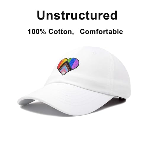 Image of Embroidered Pride Hat LGBT Cap Low Profile Distressed Dad Hat