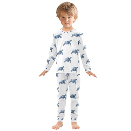 senya Many Blue Turtle Pajamas Set Long Sleeve Soft Cotton Sleepwear 2 Piece3