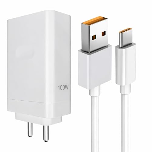 Image of Original Compatible with 100W Charger Type C Oppoo Reno 4 Pro, Oppoo Reno 5 Pro 5G, Oppoo F19 Pro Plus 5G, Oppoo Reno 6 5G - White LY957