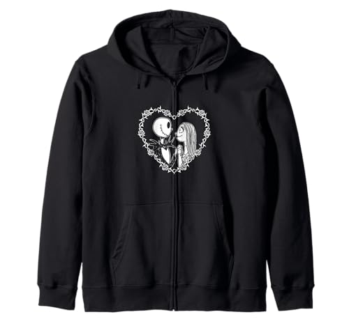 Sweat Jack Sally L'Étrange Noël de Monsieur Jack Veste Capuche Coeur