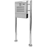 Maxstore STILISTA Standbriefkasten, V2A Edelstahl, Zeitungsfach, Modellwahl, Sichtschlitze