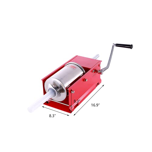 Hakka 7 Lbs(3 Liter) Sausage Stuffers 2 Speed Stainless Steel Horzontal Sausage Makers #TOP2