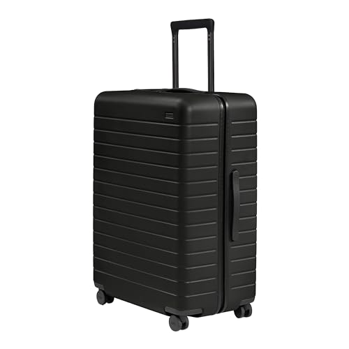 Away Large Checked Luggage - 29-Inch Lightweight Hardside Suitcase with Four WhisperGlide 360° Spinner Wheels, Interior Compression System, TSA-Accepted Lock - Jet Black