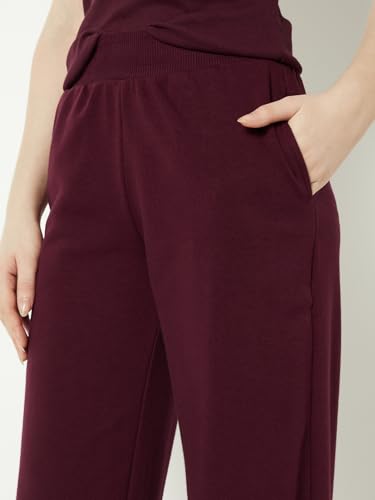Image of Max Women Loose Mid Rise Solid Athleisure Track Pants