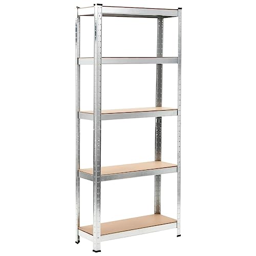 Eleganz Estantería para cargas pesadas con 5 estantes: estantería para sótano, de almacenamiento, de metal, de pie, 75 x 30 x 172 cm, capacidad de carga por balda de 75 kg