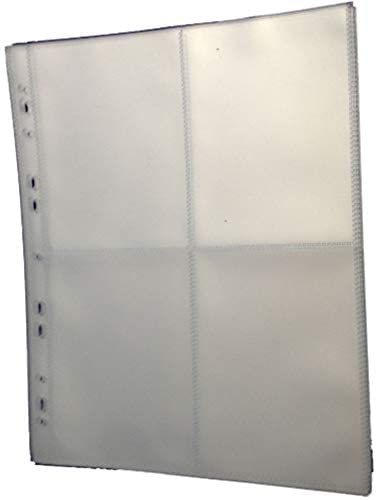 Pack of 10 Polypropylene Sleeves for Safe Display & Storage of Collectables (4v Pocket (Postcard))