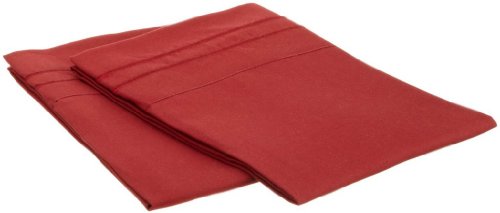 Clara Clark Supreme 1500 Collection Pillowcase Set - Standard Size, Burgundy Red