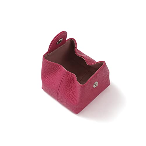 Image of Cockatoo Genuine Leather Coin Pouch Change Holder Mini Snap Pocket Wallet for Men Women (Set of L&S,Fuchsia)