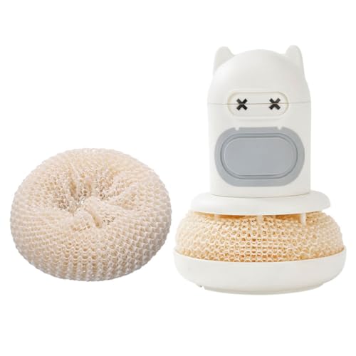 OFFSCH Automatic Liquid Filled Scrub Brush Dish Scrub Brush White Pan Scrubber Scrubbers Ball Cookware Ball