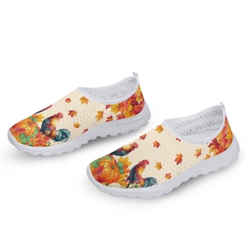 GIFTPUZZ Walking Shoes Women Slip on Tennis Fashion Sneakers Comfort Breathable Platform Flats Thanksgiving Day2