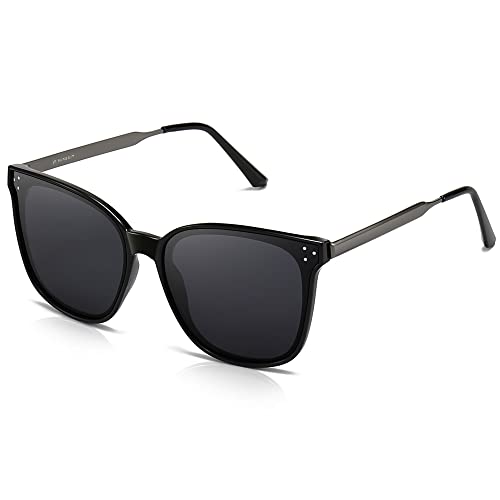 SUNGAIT Vintage Oversized Square Sunglasses for Women Men,Retro Round Polarized Shades Large Frame UV400 Sun Glasses