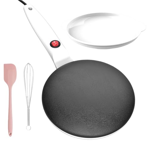 Dispositivo eléctrico de crepe instantáneo con revestimiento antiadherente y control de temperatura | Crepes planos macking para panqueques envuelve tortillas | Compacto para acampar cocina