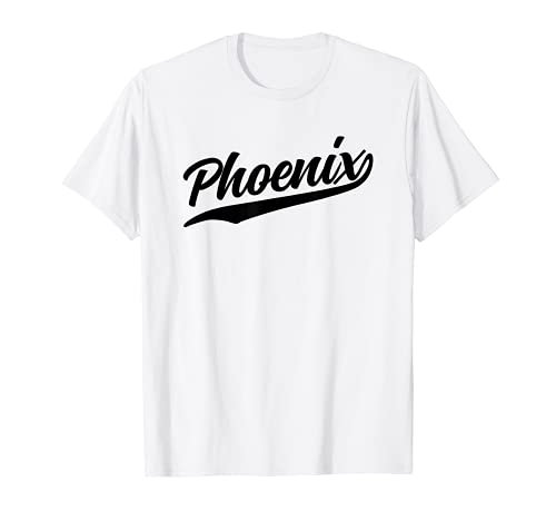 Phoenix Arizona Cool Retro Années 70 City Texte noir T-Shirt