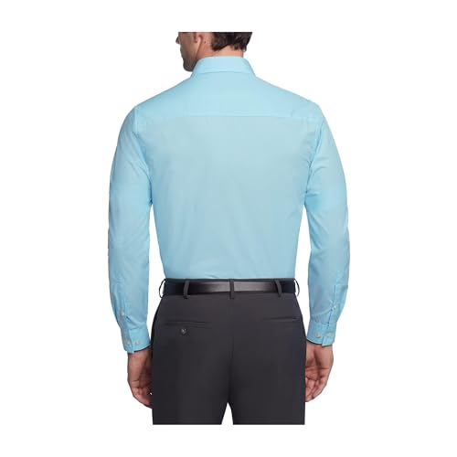 Image of Kenneth Cole REACTION Unlisted Men's Slim Fit Solid Cotton Spread Collar Full Sleeves Formal Dress Shirt